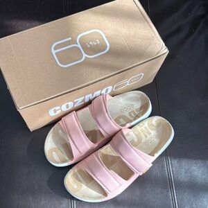 Ecco Blush Pink Leather Slide Sandals EUR 40 US 9
